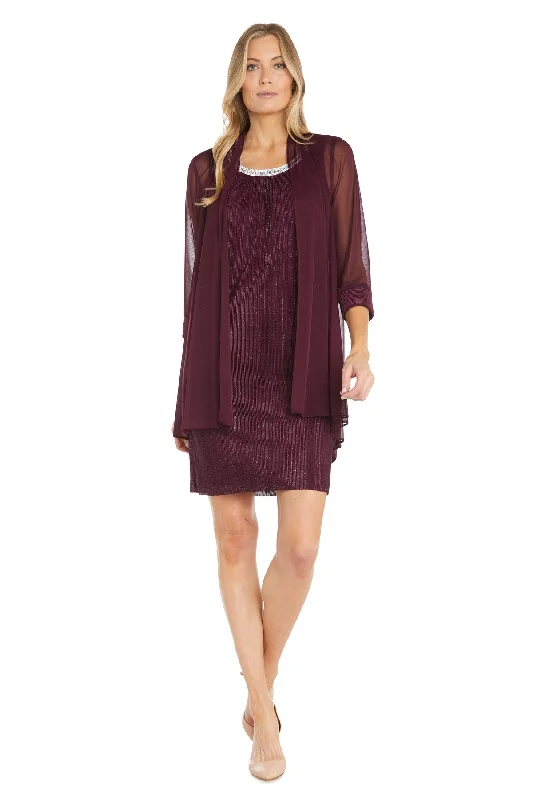 Don't Wait R&M Richards 3007 Short Mother of the Bride Glitter Jacket Dress