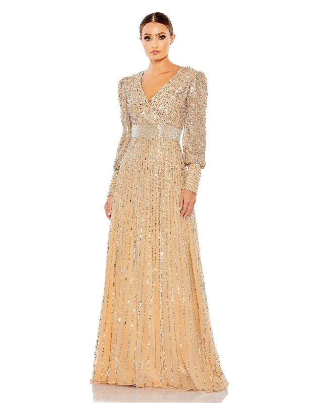 Buy Now Mac Duggal 5720 Long Sleeve Formal Prom Sequin Dress