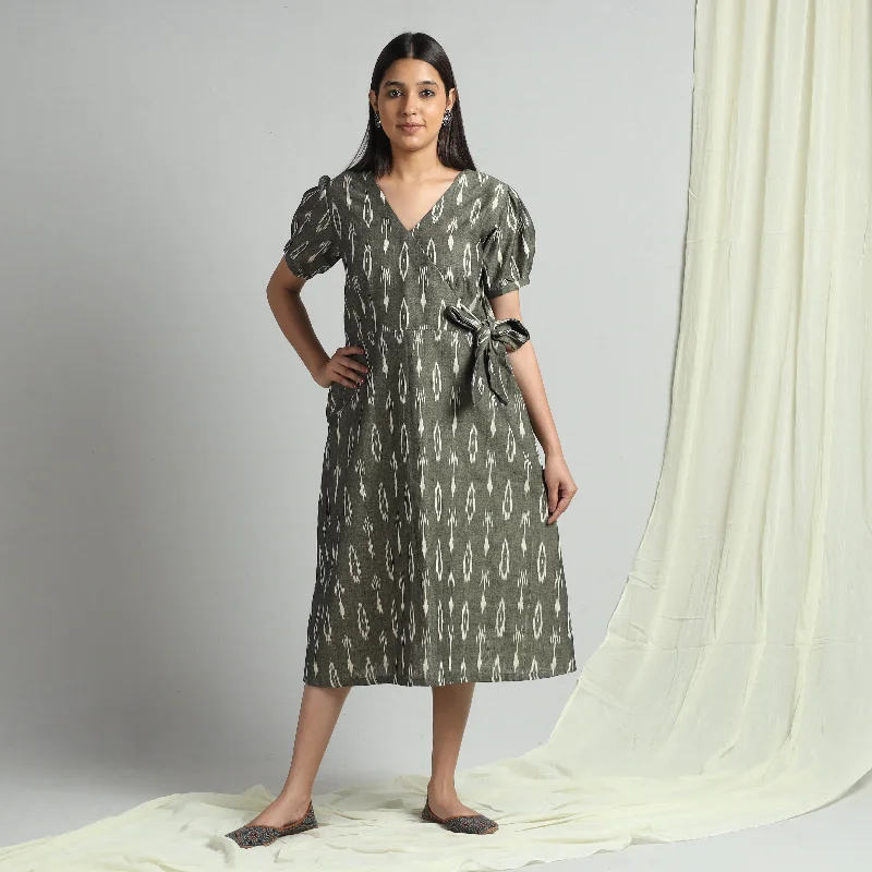 Value Deals Grey - Pochampally Ikat Weave Cotton Dress