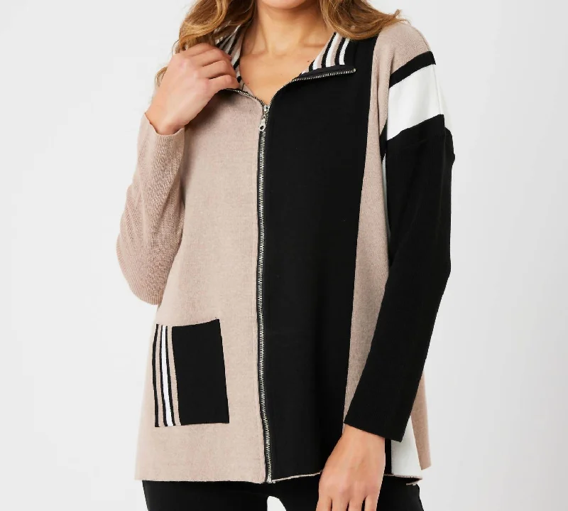 Special Buy Two Tone Stripe Detail Jacket In Black/multi