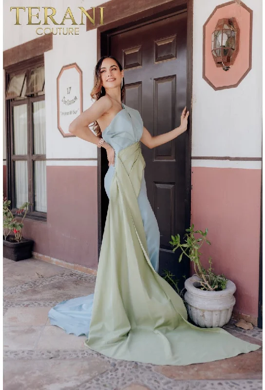 Daily Deals Terani Couture 232E1276 Long Formal Prom Two Tone Dress