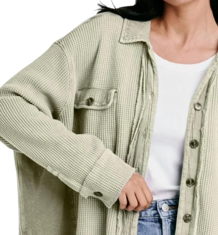 Huge Discounts Foster Thermal Shacket In Mint