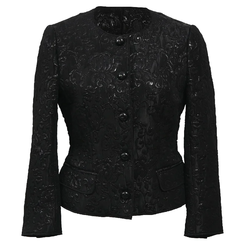 Crazy Deals Dolce & Gabbana Jacquard Evening Jacket in Black Polyester