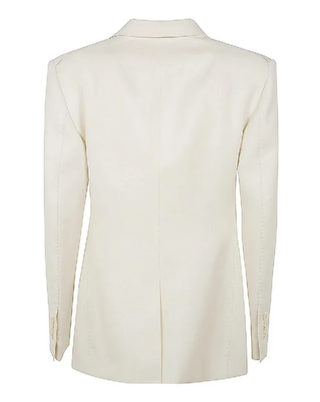 Year-End Sale Tom Ford Womens Double Breasted Jacket In White