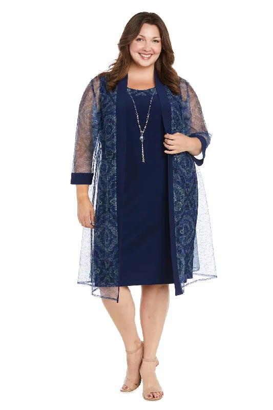 Deal Explosion R&M Richards 3151W Short Sequin Jacket Mother of the Bride Plus Size Dress