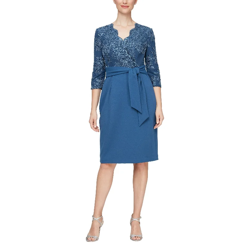 Midnight Madness Alex Evenings 81171230 Short 3/4 Sleeve Dress