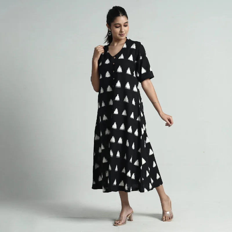 Special Discount Black - Pochampally Double Ikat Weave Cotton Dress