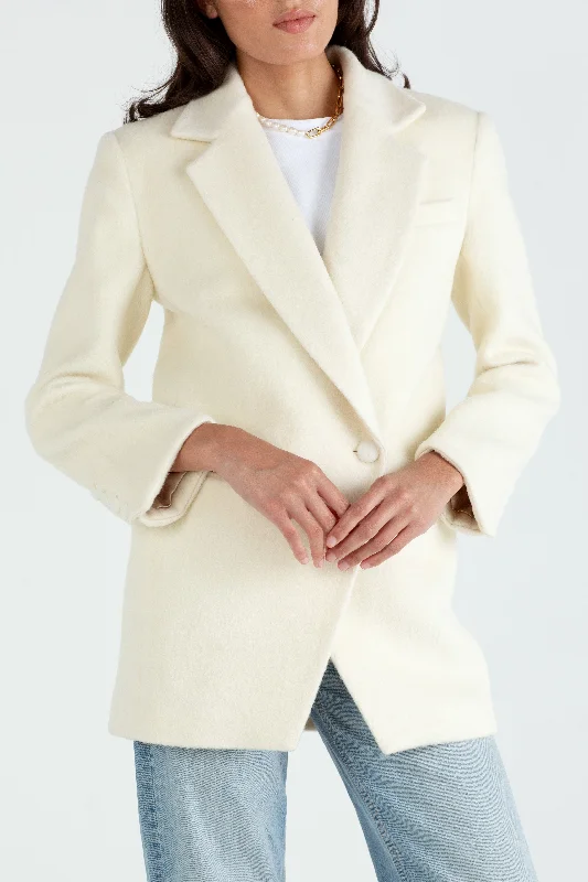 "The Hannah" - Brushed Blazer Coat (Cream)