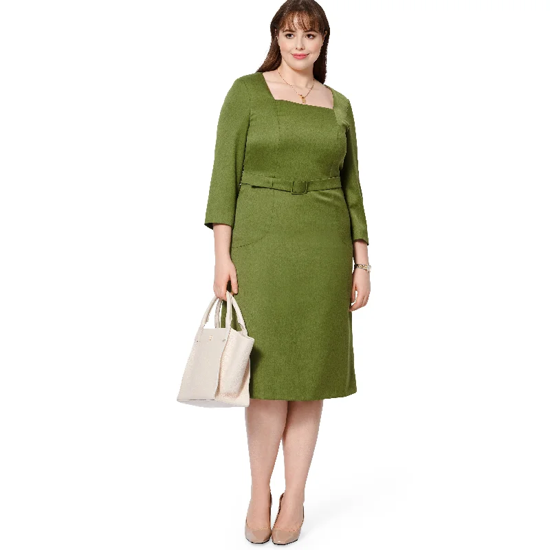 Midnight Sale Burda Sewing Pattern 5966 Misses' Square Neck Dress with Panel Seams