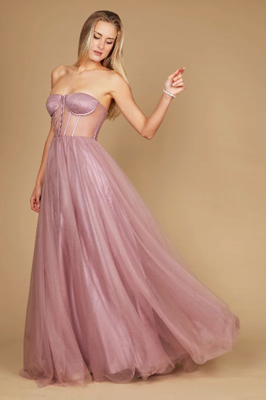Bargain Bin Corset Prom Party Dress Formal Ball Gown Mauve