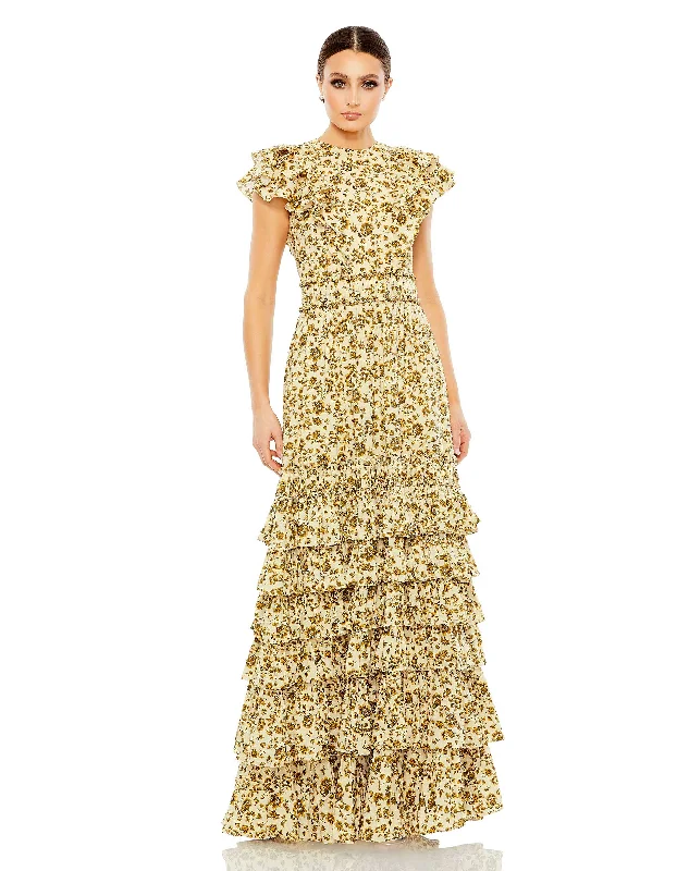 Savings Bonanza Mac Duggal 70114 Long Floral Print Formal Dress