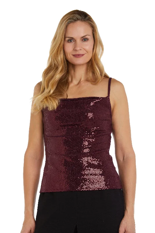 Deal Dash Nightway Spaghetti Strap Metallic Knit Top 22117