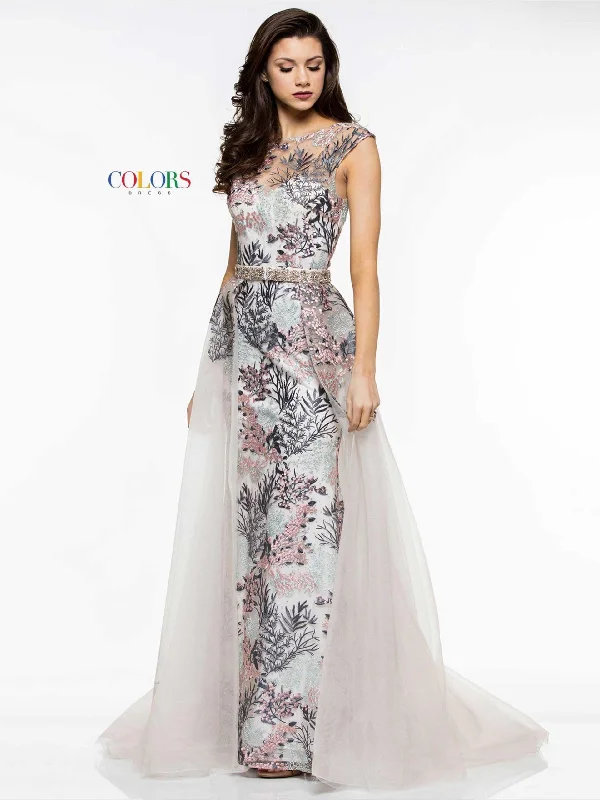 Act Fast Colors 1830 Colors Long Cap Sleeve Formal Prom Dress