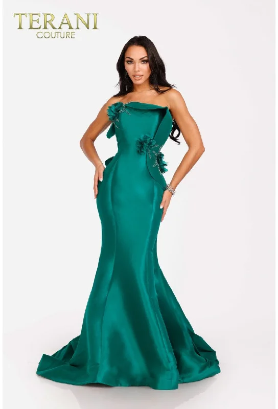 Exclusive Deal Terani Couture 231E0308 Long Formal 3D Floral Prom Mermaid Dress