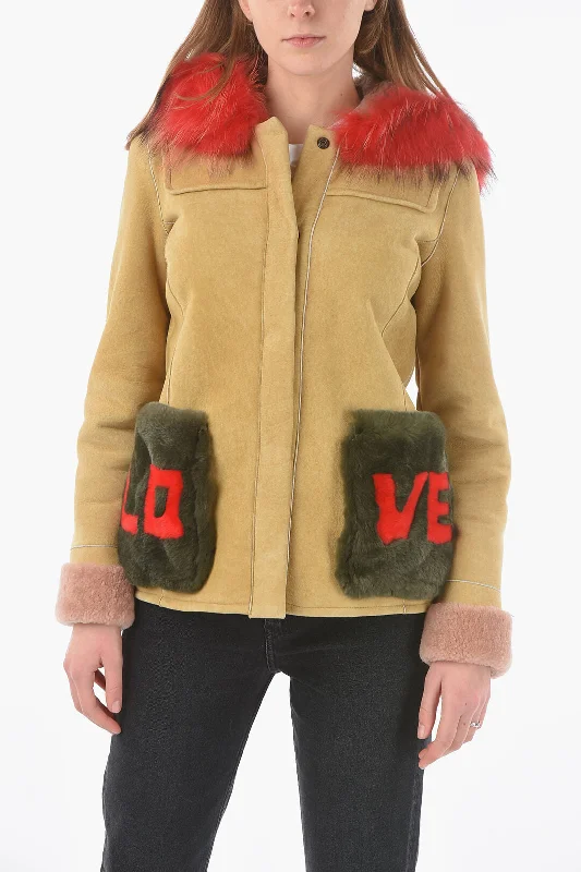 History Repeats Shearling Jacket with Real Fur Pockets