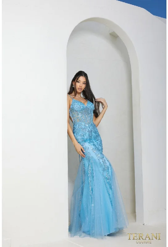 Warehouse Sale Terani Couture 241P2294 Beaded Long Formal Prom Dress