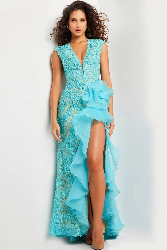 Massive Deals Jovani 38668 High Slit Long Prom Formal Dress