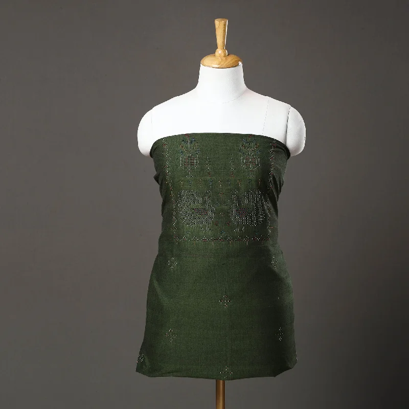Big Discounts Green - Handwoven Cotton Tangaliya Kurta Material 07
