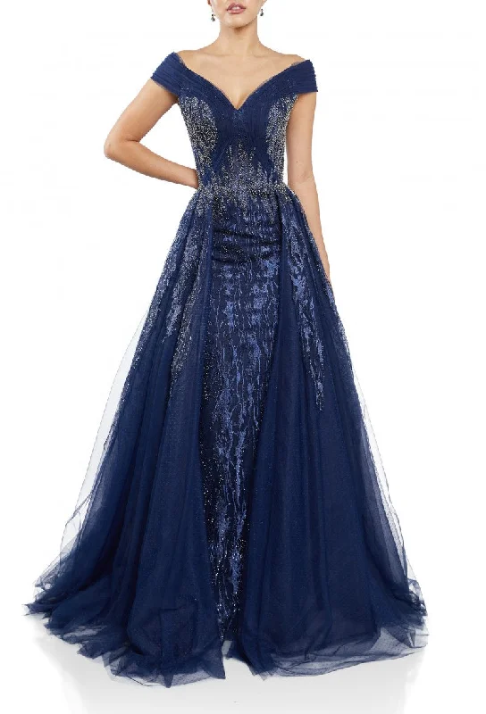 Major Savings Terani Couture 242M3347 Glitter A Line Long Formal Prom Dress