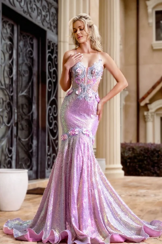 Huge Discounts Portia and Scarlett PS24250 Long Formal Iridescent Sequin Prom Dress
