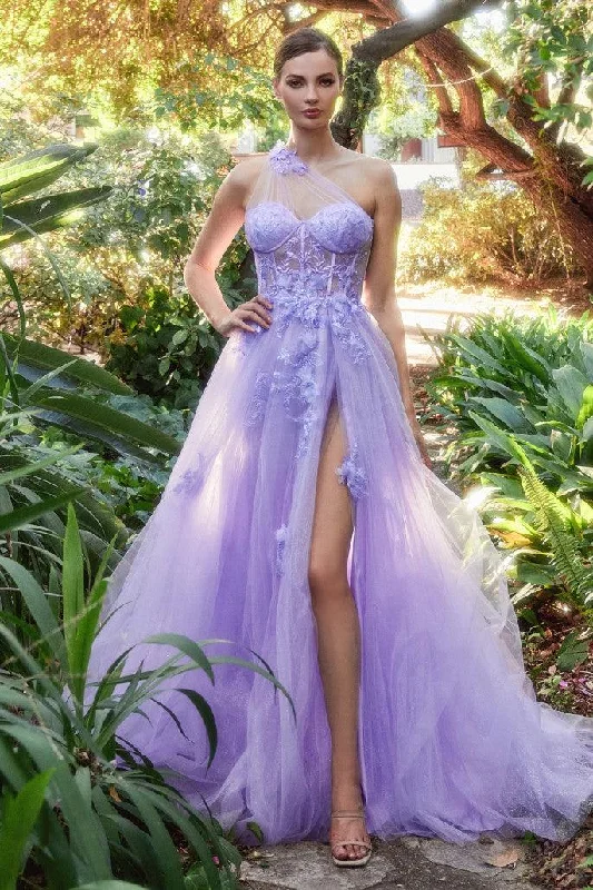 Andrea & Leo A1053 One Shoulder Prom Dress Lilac