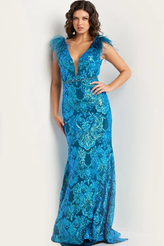 Overstock Jovani 38758 Sequins Fitted Prom Dress