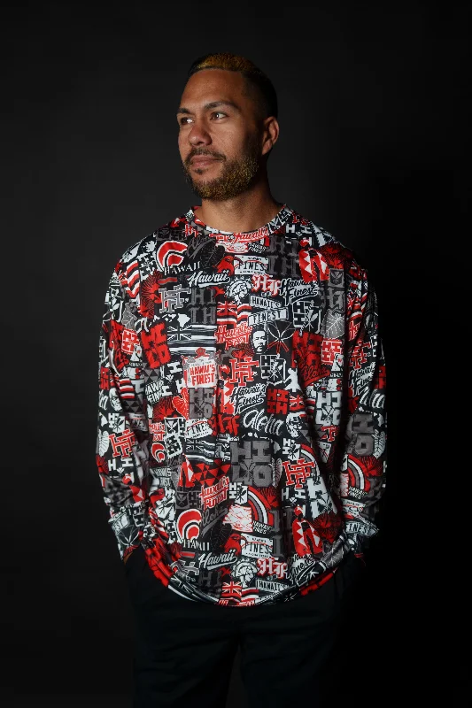 HILO RED STICKERBOMB DRI-FIT LONGSLEEVE