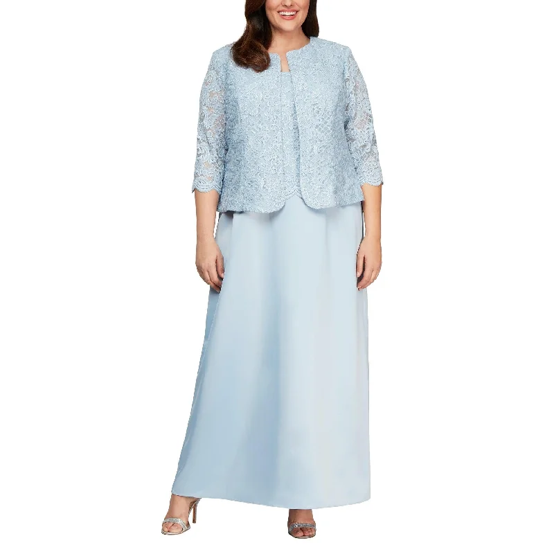 Special Price Alex Evenings AE84122326 Long Plus Size Jacket Dress