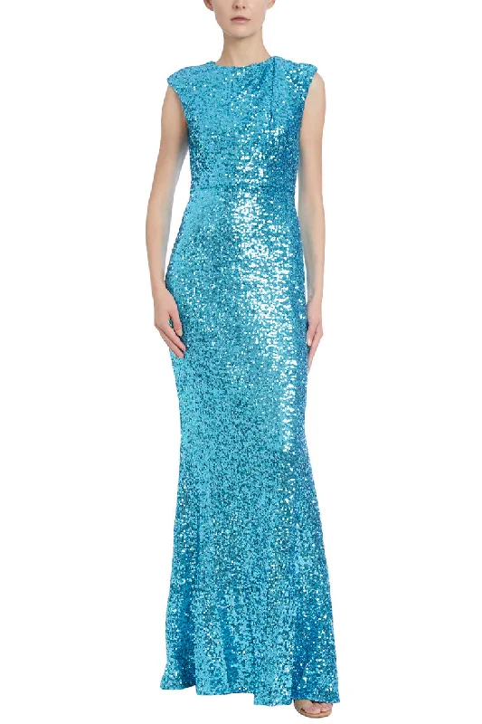 Bargain Bin Badgley Mischka EG3841 Long Formal Sequined Mermaid Dress