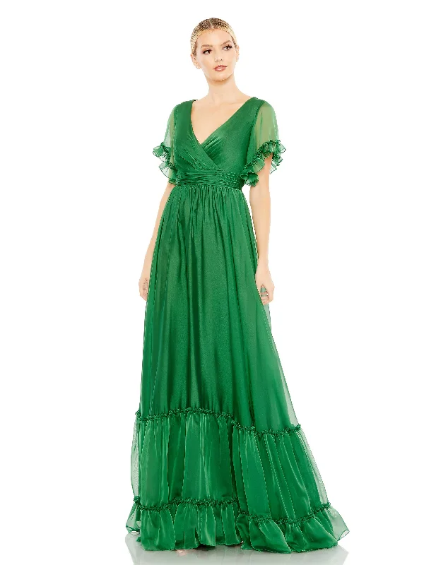 Clearance Sale Mac Duggal 67935 Long Formal Prom Ruffle Dress