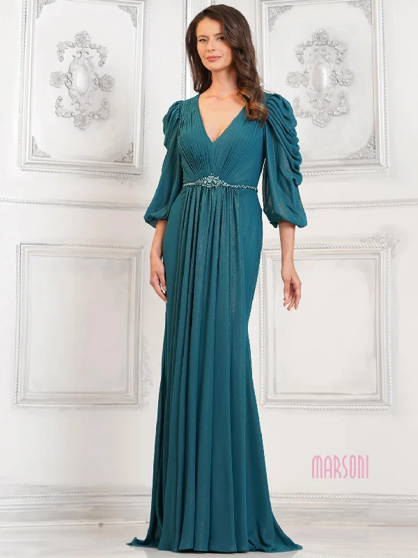 Savings Bonanza Marsoni MV1287 Long Formal Mother of the Bride Beaded Dress