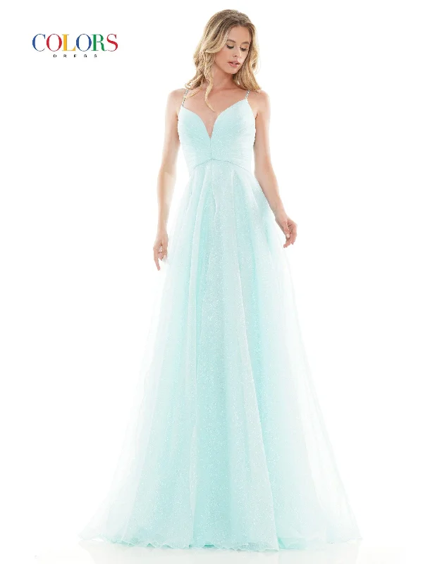 Act Fast Colors 2680 Colors Long Spaghetti Strap Prom Formal Dress
