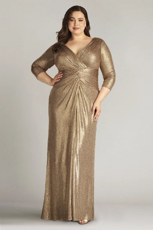 Savings Event Tadashi Shoji BSJ24131LQ Long Formal Metallic Plus Size Dress
