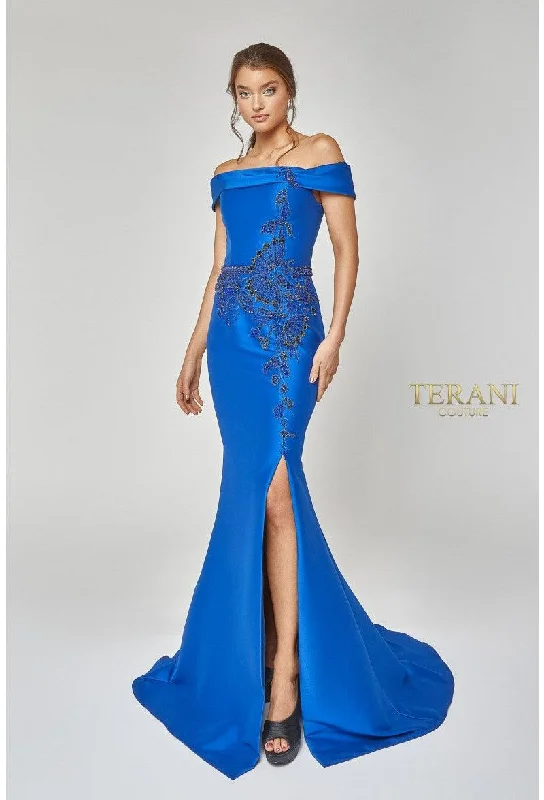 Inventory Reduction Terani Couture 1921M0510 Long Formal Beaded Dress