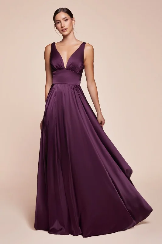 Cinderella Divine CD7469 Long Prom Dress Evening Gown Eggplant