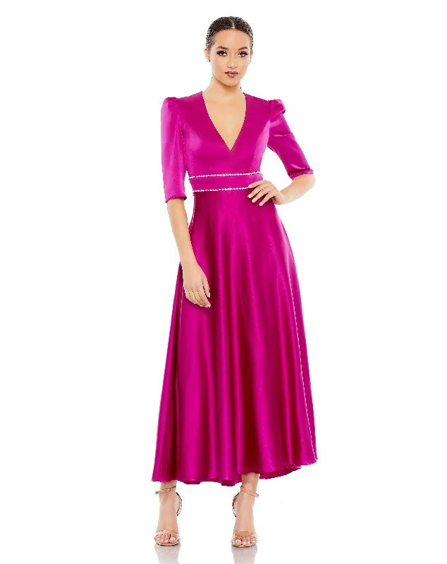 Limited Time Mac Duggal A26923 Formal A Line Cocktail Midi Dress