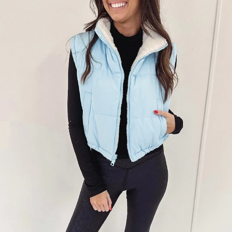 Don’t Miss Out Charlotte Puffer Vest - Blue