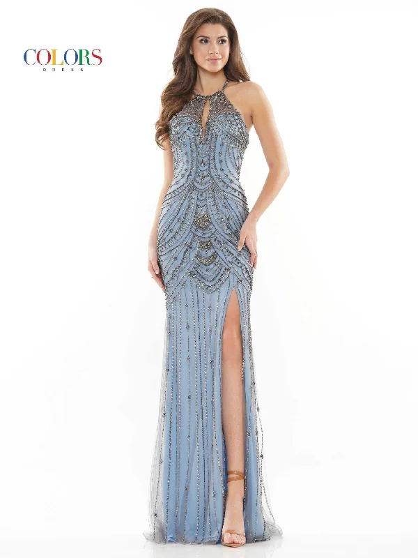 Buy Now Colors 2722 Colors Long Formal Beaded Halter Prom Dress
