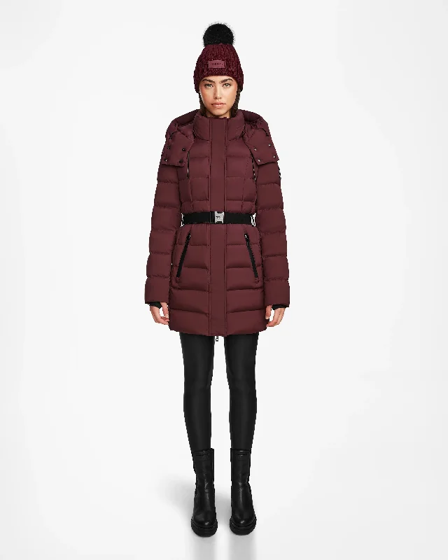Stock Up and Save FRIDA M WOMEN'S MATTE BELTED MID-LENGTH DOWN PUFFER