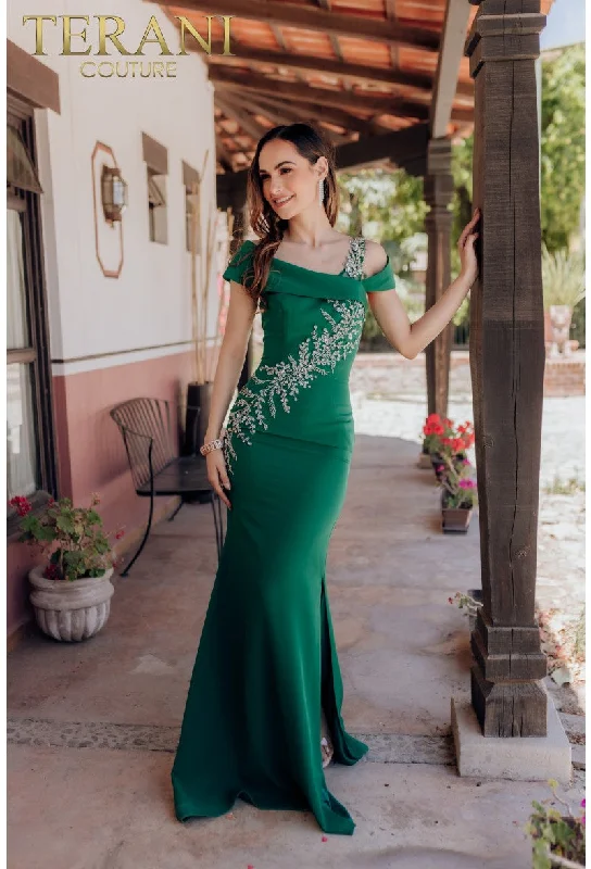 Huge Savings Terani Couture 232M1549 Long Formal Prom Beaded Dress