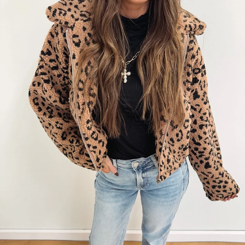 Special Savings Cheetah Sherpa Jacket