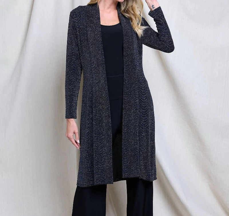 TIME-Limited Offer Glitter Duster Jacket In Blue