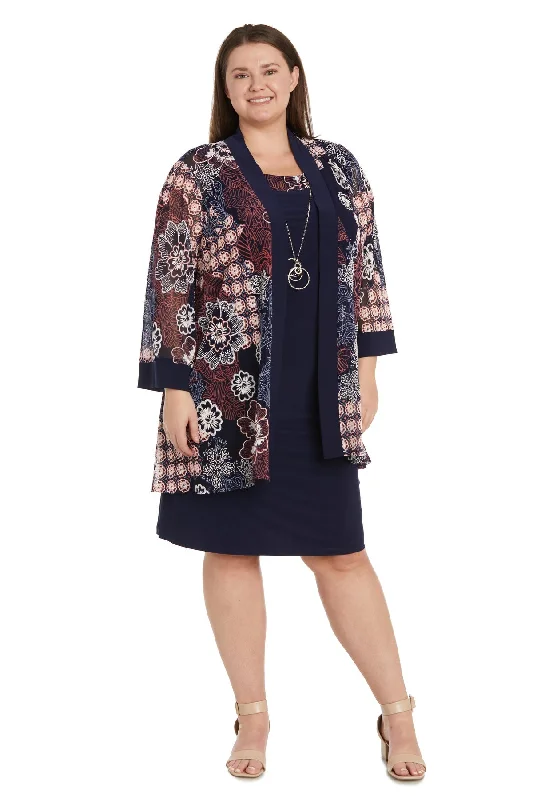Deal Mania R&M Richards 1302W Mother of the Bride Plus Size Short Jacket Dress