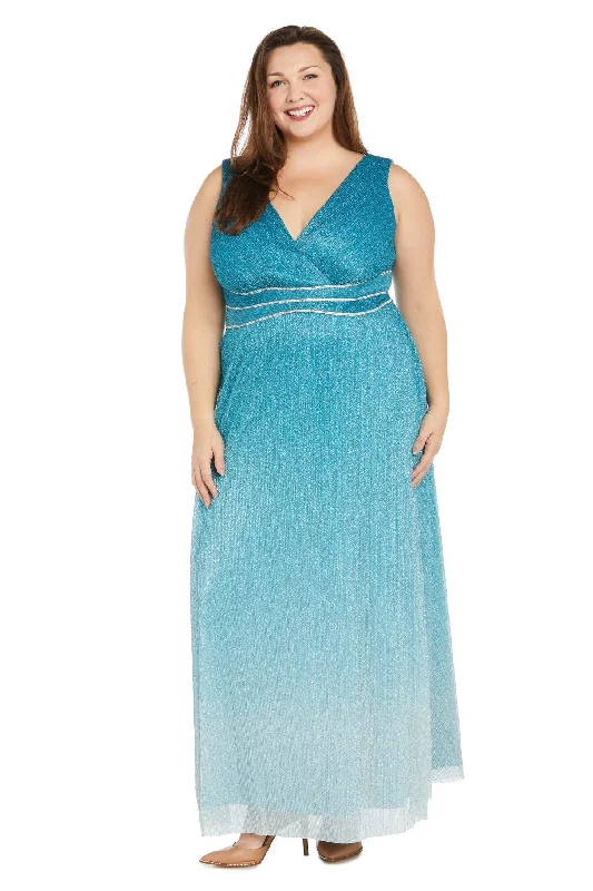 Buy Now R&M Richards 1576W Long Plus Size Pleated Formal Dress