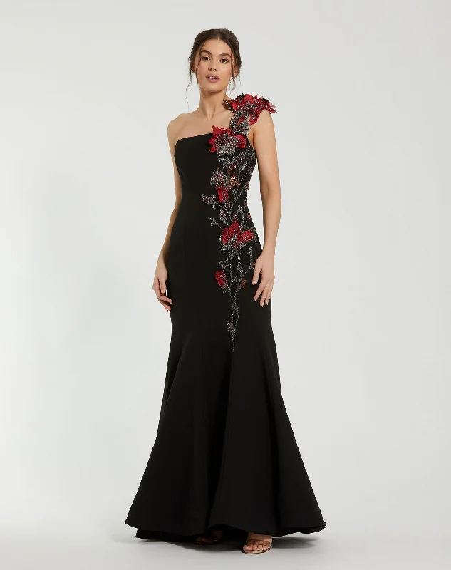 Don’t Miss Out Mac Duggal 11779 Long 3D Floral Mermaid Formal Prom Dress