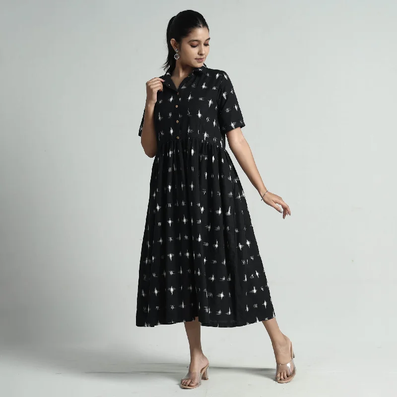Act Now Black - Pochampally Double Ikat Weave Cotton Dress