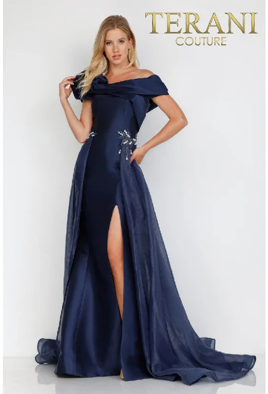 Instant Discount Terani Couture 1821E7100 Long Formal Prom Beaded Overskirt Dress