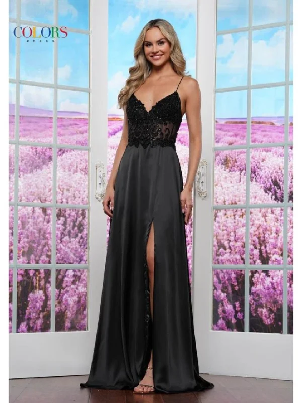 Colors 3436 Evening A Line Long Formal Prom Dress