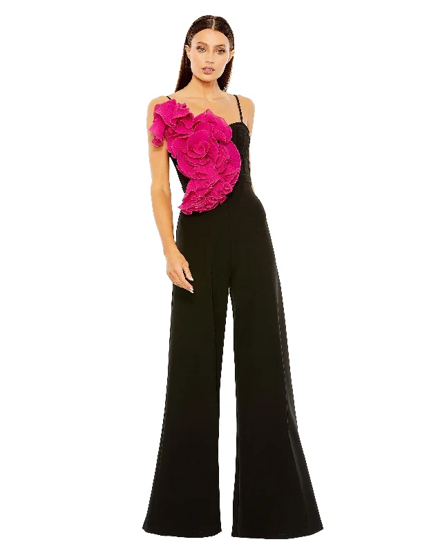 Bonus Savings Mac Duggal 11767 Long Formal Ruffle Wide Leg Jumpsuit