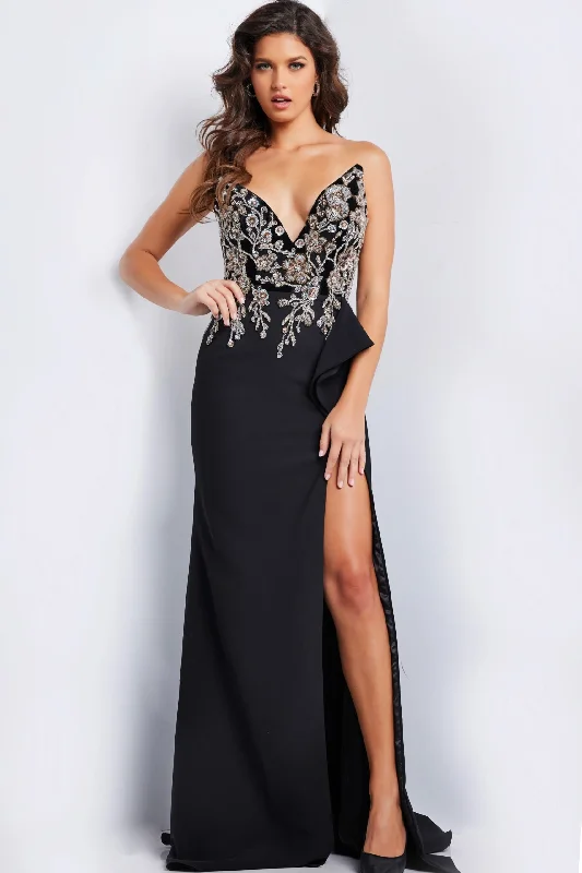Bonus Savings Jovani 23938 Long Formal Fitted Slit Evening Prom Dress